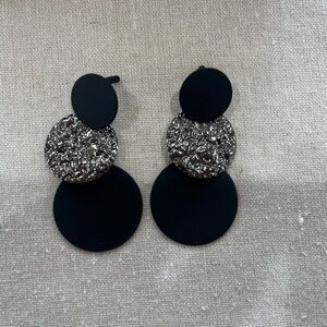 Black and Silver Statement Earrings